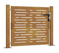 vidaXL Puerta de jardín Acero corten diseño Cuadrado 105x105 cm, Puerta de Valla, Puerta de Exterior, Puerta de Metal, Puerta de Seguridad