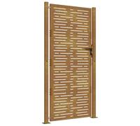 vidaXL Puerta de jardín acero corten diseño cuadrado 105x180 cm, puerta de valla, puerta de exterior, puerta de metal, puerta de seguridad