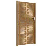 vidaXL Puerta de jardín acero corten diseño cuadrado 105x180 cm, puerta de valla, puerta de exterior, puerta de metal, puerta de seguridad