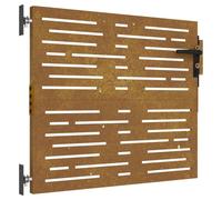 vidaXL Puerta de jardín acero corten diseño cuadrado 85x100 cm, puerta de metal, puerta delantera de jardín, puerta de jardín con cerradura