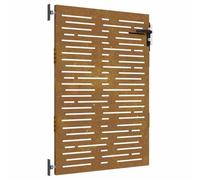 vidaXL Puerta de jardín acero corten diseño cuadrado 85x150 cm, puerta de metal, puerta delantera de jardín, puerta de jardín con cerradura