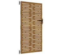 vidaXL Puerta de jardín Acero corten diseño Cuadrado 85x200 cm, Puerta de Metal, Puerta Delantera de jardín, Puerta de jardín con Cerradura