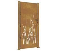 vidaXL Puerta de jardín Acero corten diseño Hierba 105x180 cm