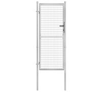 vidaXL Puerta de Jardín Acero Galvanizado Plateado 105x250cm Cercado Entrada Práctica Bricolaje Bisagras Resistentes Diseño Clásico Estable Duradera