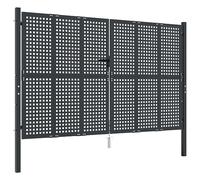 vidaXL Puerta de jardín Acero Gris Antracita 300x225 cm, Puerta de Exterior, Puerta de jardín Delantera, Puerta de jardín Alta, Puerta de Patio