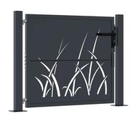 vidaXL Puerta de jardín Acero gris antracita diseño hierba 105x105 cm
