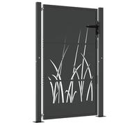 vidaXL Puerta de jardín Acero Gris Antracita diseño Hierba 105x130 cm