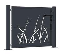 vidaXL Puerta de jardín Acero Gris Antracita diseño Hierba 105x105 cm