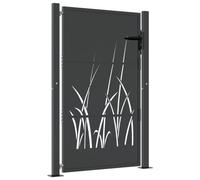 vidaXL Puerta de jardín Acero Gris Antracita diseño Hierba 105x130 cm