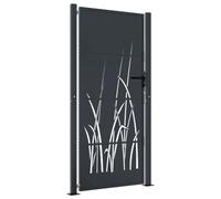 vidaXL Puerta de jardín Acero Gris Antracita diseño Hierba 105x205 cm