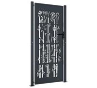 vidaXL Puerta de jardín Acero Gris Antracita diseño bambú 105x180 cm