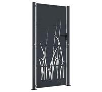 vidaXL Puerta de jardín Acero Gris Antracita diseño Hierba 105x205 cm