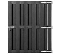 vidaXL Puerta de Jardín Cancela Valla Verja Patio Entrada Terraza Exterior Cerca Cerradura Robusta Estable Duradera de WPC Gris 100x112 cm