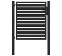 vidaXL Puerta de jardín con Cerradura de Aluminio Negra 100x100 cm, Puerta de jardín de Metal, Puerta de jardín Delantera, Puerta de Seguridad