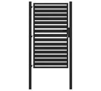 vidaXL Puerta de jardín con Cerradura de Aluminio Negra 100x150 cm, Puerta de jardín de Metal, Puerta de jardín Delantera, Puerta de Seguridad