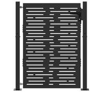 vidaXL Puerta de jardín con Cerradura Negro 110 x 155 cm, Puerta de jardín Elegante, decoración Moderna al Aire Libre, Barrera de Metal Duradera para Entrada Segura