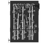 vidaXL Puerta de jardín con Cerradura Negro 85 x 150 cm, Puerta Rectangular de Metal Duradera, Barrera Exterior Elegante, Resistente al óxido, diseño Moderno