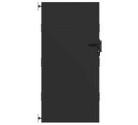 vidaXL Puerta de jardín con Cerradura Negro 85 x 175 cm, Puerta de Metal Moderna y Duradera, Entrada Segura, Acero Resistente a la Intemperie, Barrera Rectangular