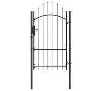 vidaXL Puerta de jardín con cerradura Woerden Gris 175 x 100 cm Acero, Moderna puerta rectangular para jardín, barrera de metal resistente, cerca anti óxido, diseño exterior elegante