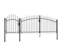 vidaXL Puerta de Jardín de Acero Casa Hogar Huerto Piscina Porche Cancela Pórtico Portillo Portón Abertura Paso Entrada Salida Bricolaje 2x4 m Negro