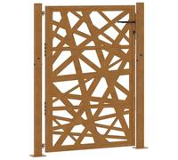 vidaXL Puerta de jardín de acero desgastado diseño ligero 100x125 cm, puerta de cerca, puerta exterior, puerta de metal, puerta de seguridad