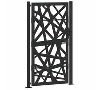 vidaXL Puerta de jardín de acero 105x180 cm negra diseño luminoso seguridad