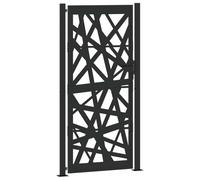 vidaXL Puerta de jardín de Acero Negra diseño Luminoso 100x200 cm, Puerta de Cerca, Puerta Exterior, Puerta de Metal, Puerta de Seguridad