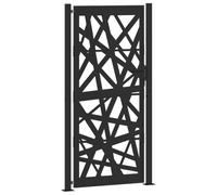vidaXL Puerta de jardín de acero negra diseño luminoso 100x200 cm, puerta de cerca, puerta exterior, puerta de metal, puerta de seguridad