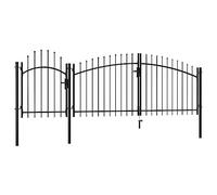 vidaXL Puerta de jardín de acero negro 2x4 m