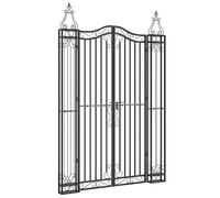 vidaXL Puerta de jardín de Hierro Forjado Negro 121x8x180 cm