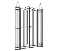 vidaXL Puerta de jardín de Hierro Forjado Negro 121x8x180 cm