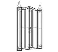 vidaXL Puerta de jardín de Hierro Forjado Negro 121x8x200 cm