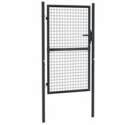 vidaXL Puerta de jardín de malla de acero galvanizado gris 100 x 150 cm
