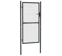 vidaXL Puerta de Malla de Jardín Cerca Patio Cancelas Paneles Terraza Exterior Hogar Decoración Protección Portal de Acero Galvanizado Gris 100x225 cm