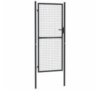 vidaXL Puerta de Malla de Jardín para Valla Barrera Cancela de Cerca Patio Granja Entrada Estable y Duradera Acero Galvanizado Gris 100x250 cm