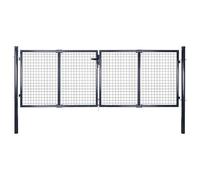 vidaXL Puerta de Malla de Jardín Acero Galvanizado 289x100 cm Gris Valla Patio