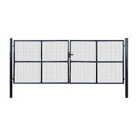 vidaXL Puerta de jardín de malla acero galvanizado 400 x 150 cm gris