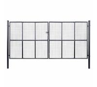 vidaXL Puerta de Malla Jardín Acero Galvanizado 400x175cm Gris Verja Terraza