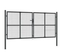 vidaXL Puerta de Malla de jardín Acero galvanizado Antracita 300x175cm