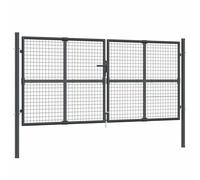 vidaXL Puerta de Malla de jardín Acero galvanizado Antracita 300x175cm