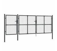 vidaXL Puerta de jardín de malla color antracita 400 x 125 cm acero galvanizado