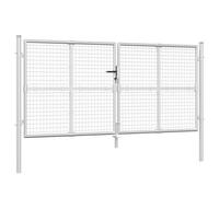 vidaXL Puerta de malla para jardín Acero galvanizado Plateado 300 x 125 cm