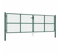 vidaXL Puerta de Malla de Jardín Cerca Patio Cancelas Paneles Terraza Exterior Hogar Decoración Protección Portal de Acero Verde 400x125cm