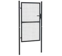 vidaXL Puerta de Malla de Jardín Cerca Patio Cancelas Paneles Terraza Exterior Hogar Decoración Protección Portal de Acero Galvanizado Gris 100x200cm
