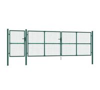 vidaXL Puerta de jardín de malla verde 500x125 cm acero galvanizado