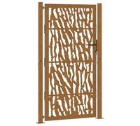 vidaXL Puerta de jardín diseño con listón acero desgastado 100x175 cm, puerta de cerca, puerta exterior, puerta de metal, puerta de seguridad