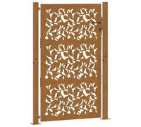 vidaXL Puerta de jardín diseño de hojas acero desgastado 105x155 cm