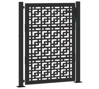 vidaXL Puerta de jardín diseño en Cruz de Acero Negra 105x130 cm, Puerta de Cerca, Puerta Exterior, Puerta de Metal, Puerta de Seguridad