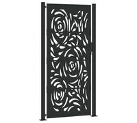 vidaXL Puerta de jardín diseño llama acero negro 100x200 cm, puerta de cerca, puerta exterior, puerta de metal, puerta de seguridad, puerta de entrada