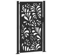 vidaXL Puerta de jardín diseño ondulado de acero negro 100x175 cm, puerta de cerca, puerta exterior, puerta de metal, puerta de seguridad